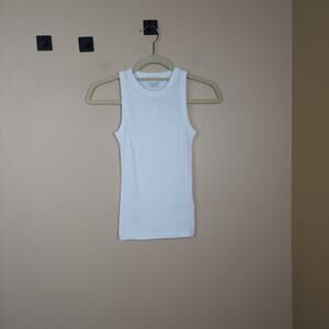 J. Crew High-neck Ribbed Tank Top in White Size XXS
